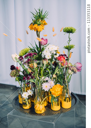 Eclectic Floral Ensemble in Sunny Yellow Vases 113353118