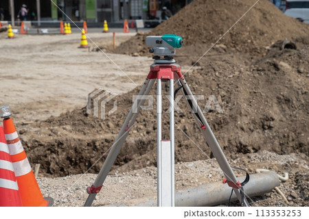 Construction site surveying 113353253