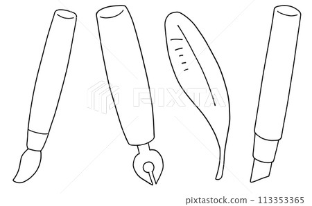 寬鬆簡約筆套裝線描 113353365