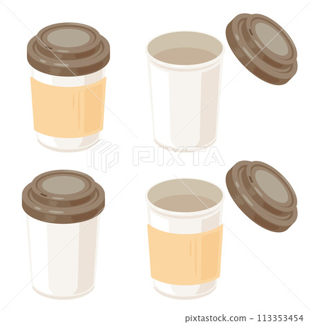 Paper cup set with lid Paper cup set with lid 113353454