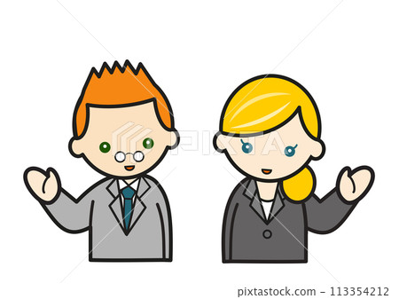 White woman and white man illustration White woman and white man illustration 113354212