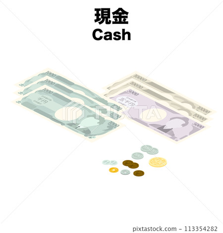 現金的等距插圖 113354282