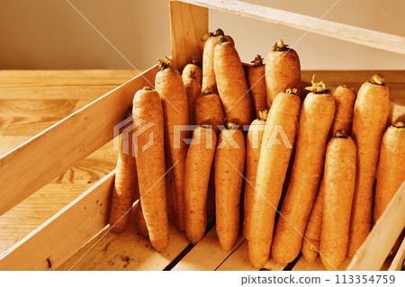 Bunch of carrots in box Bunch of carrots in box 113354759