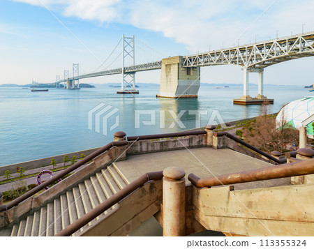 The Great Seto Bridge seen from the Great Seto Bridge Memorial Park, Kagawa Prefecture, Travel The Great Seto Bridge seen from the Great Seto Bridge Memorial Park, Kagawa Prefecture, Travel 113355324