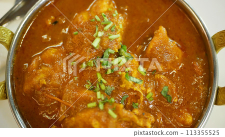 Curry chicken Nepali Rogan Josh food spicy fennel seeds dried ginger powder vegetable meal Nepalese plate orange sauce Nepal, tomato dish cooking carrots of meat spices Indian, Central Asian cook 113355525