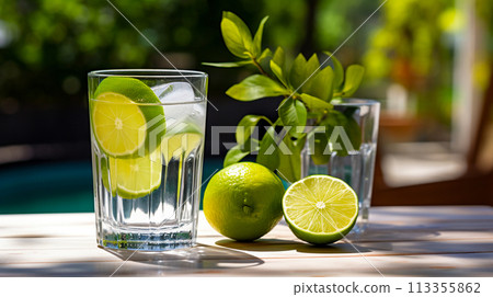 Cold water with lime 113355862