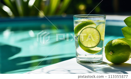 Cold water with lime 113355877