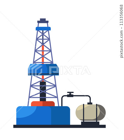 Industrial Oil Rig Icon vector 113356068