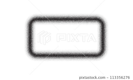 Noise rectangle frame. Gradient grain pattern border. Dot texture template for banner. Vector isolated shape on white background. Noise rectangle frame. Gradient grain pattern border. Dot texture template for banner. Vector isolated shape on white background. 113356276