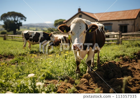 Livestock grazing outside the farm. 113357335