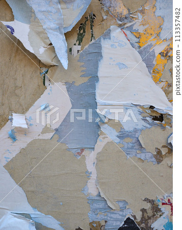 billboard hoarding paper decollage billboard hoarding paper decollage 113357482