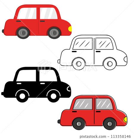 Set of four cars, elements isolated on a white background 113358146