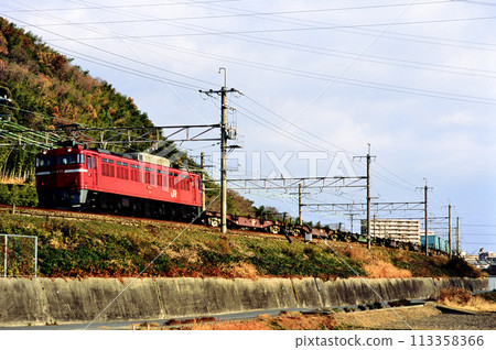 EF8177 container freight train running on the Tokaido Line in 2004 EF8177 container freight train running on the Tokaido Line in 2004 113358366