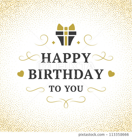 Happy birthday to you black gift box vintage greeting card typographic template vector flat Happy birthday to you black gift box vintage greeting card typographic template vector flat 113358666