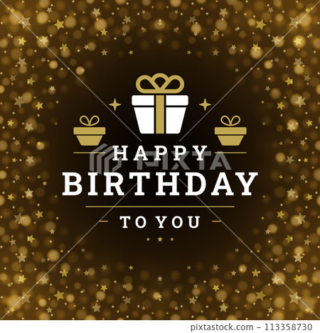 Happy birthday to you festive vintage greeting card typographic template vector illustration 113358730