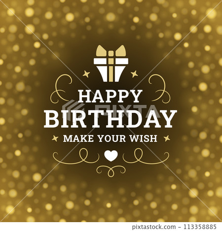 Happy birthday make your wish vintage greeting social media post template design vector illustration 113358885