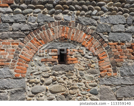 red brick arch in old wall background red brick arch in old wall background 113359140