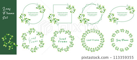 Title frame design set featuring leaves 113359355