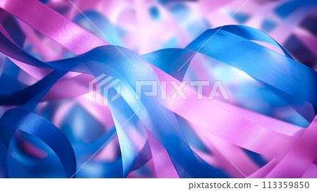 閃亮的粉紅色和藍色絲帶膠帶背景 閃亮的粉紅色和藍色絲帶膠帶背景 113359850