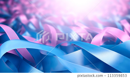 Shiny pink and blue ribbon tape background Shiny pink and blue ribbon tape background 113359853