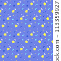 Purple and blue colorful star glitter background 113359927