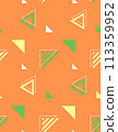 Orange retro pop triangle pattern 113359952
