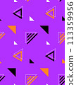 Purple retro pop triangle pattern 113359956