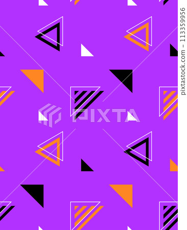 Purple retro pop triangle pattern Purple retro pop triangle pattern 113359956