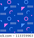 Blue and pink retro pop triangle pattern 113359963