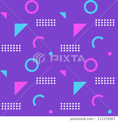 Purple retro pop triangle pattern Purple retro pop triangle pattern 113359965