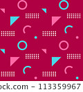 Red retro pop triangle pattern 113359967