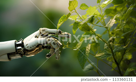 Robot and green plant Robot and green plant 113360131