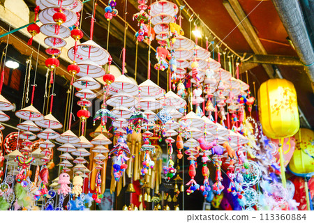 Beautiful streetscape of Hoi An in Vietnam, famous for its lanterns 113360884