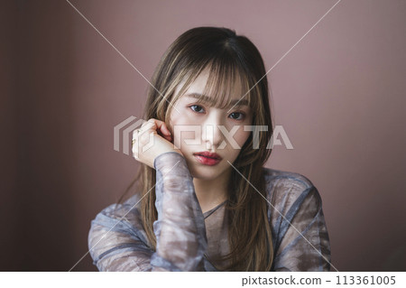 一名 20 多歲的女性看著鏡頭的肖像 一名 20 多歲的女性看著鏡頭的肖像 113361005