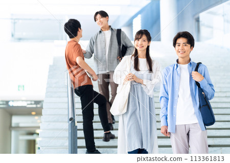 Male college student enjoying campus life Male college student enjoying campus life 113361813