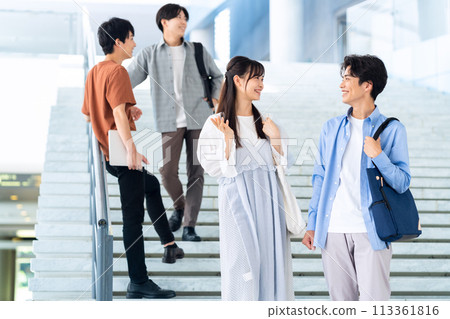 Male college student enjoying campus life Male college student enjoying campus life 113361816