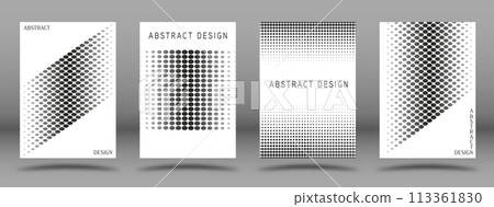 A set of templates with an abstract composition. Monochrome layout for posters, posters, banners, covers and creative design 113361830