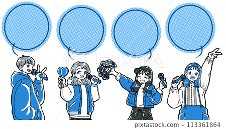 Speech bubbles of people singing karaoke 113361864