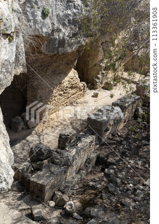 Cave Entrance at Paphos Archaeological Site 113361908