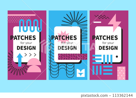 Geometry patches for your designs - set of vector template illustrations Geometry patches for your designs - set of vector template illustrations 113362144