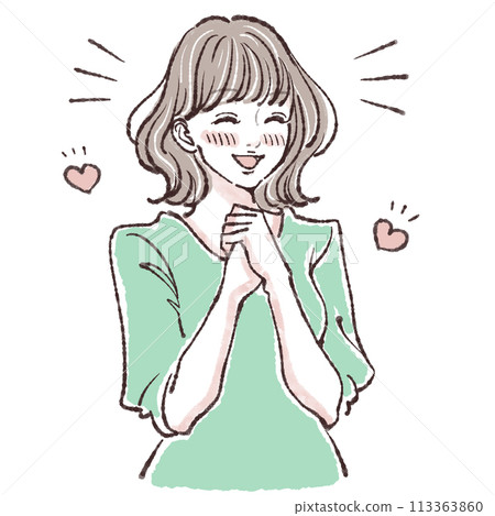 婦女和女孩插畫素材 113363860