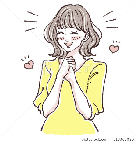 婦女和女孩插畫素材 113363880
