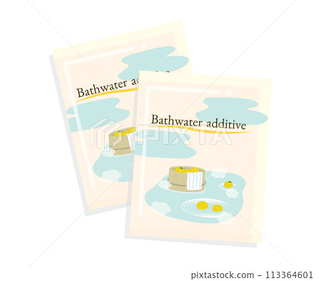 Illustration of a package of yuzu bath salts Illustration of a package of yuzu bath salts 113364601