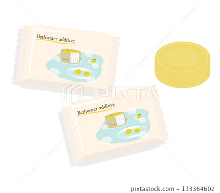 Illustration of a package of yuzu bath salts 113364602