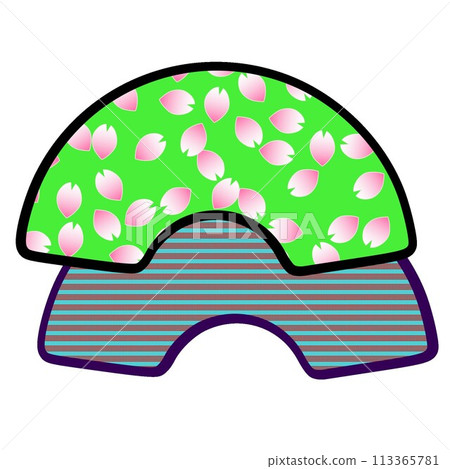 Illustration of a combination of fan shapes Illustration of a combination of fan shapes 113365781