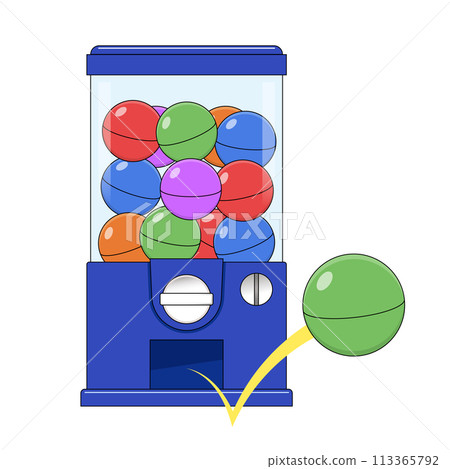膠囊從扭蛋玩具機中彈出的插圖 113365792