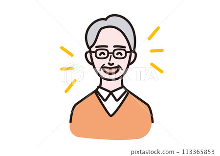 Smiling man wearing glasses, upper body Smiling man wearing glasses, upper body 113365853