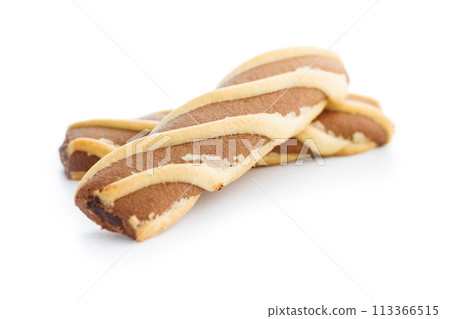 Classic Striped Cookies isolated on white background. Classic Striped Cookies isolated on white background. 113366515