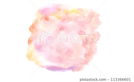 Abstract pink watercolor. Hand drawn illustration. Color splashing in the paper. Pastel spring texture. Strokes of paint. Brushed painted background. 113366601