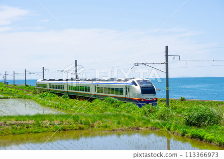 JR羽越本線特急稻穗（白雪編組）E653系列日本海2023 113366973